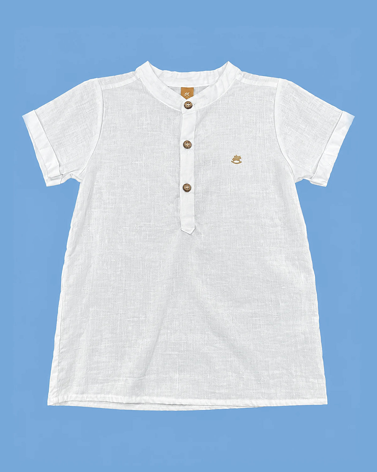 Camisa Up Baby blanca de manga corta para niño | JR Baby Center