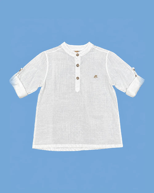 Camisa Up Baby blanca de manga larga para niño | JR Baby Center