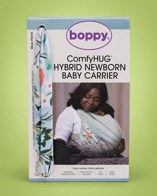 Cargador de bebé Boppy ComfyHug floral azul | JR Baby Center