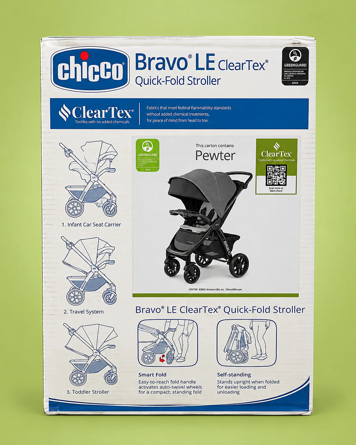Coche Chicco Bravo LE ClearTex Pewter, coche de bebé | JR Baby Center
