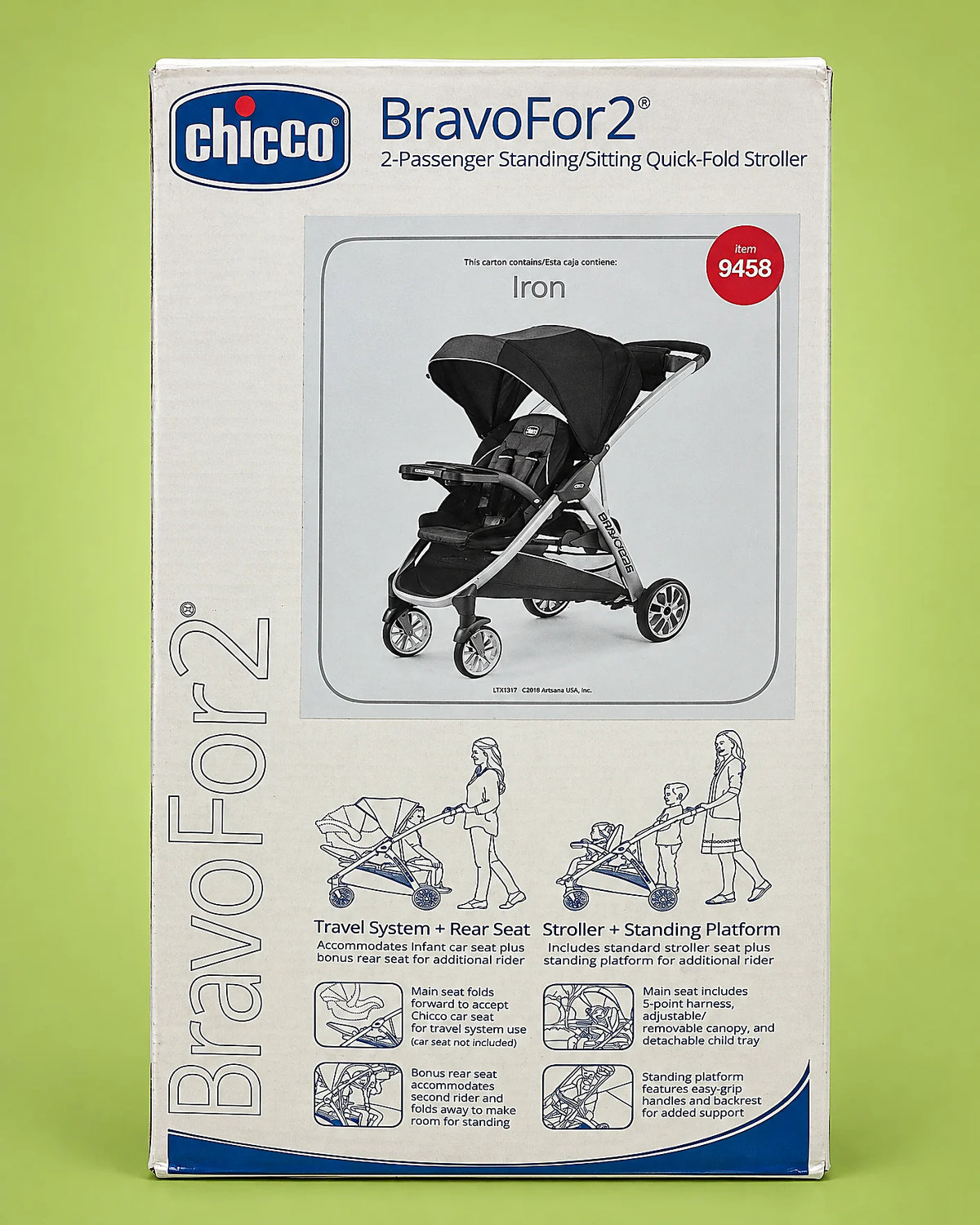 Coche doble Chicco BravoFor2 Iron, coche doble para hermanos | JR Baby Center