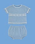 Conjunto Sardon celeste de suéter para bebé niño | JR Baby Center