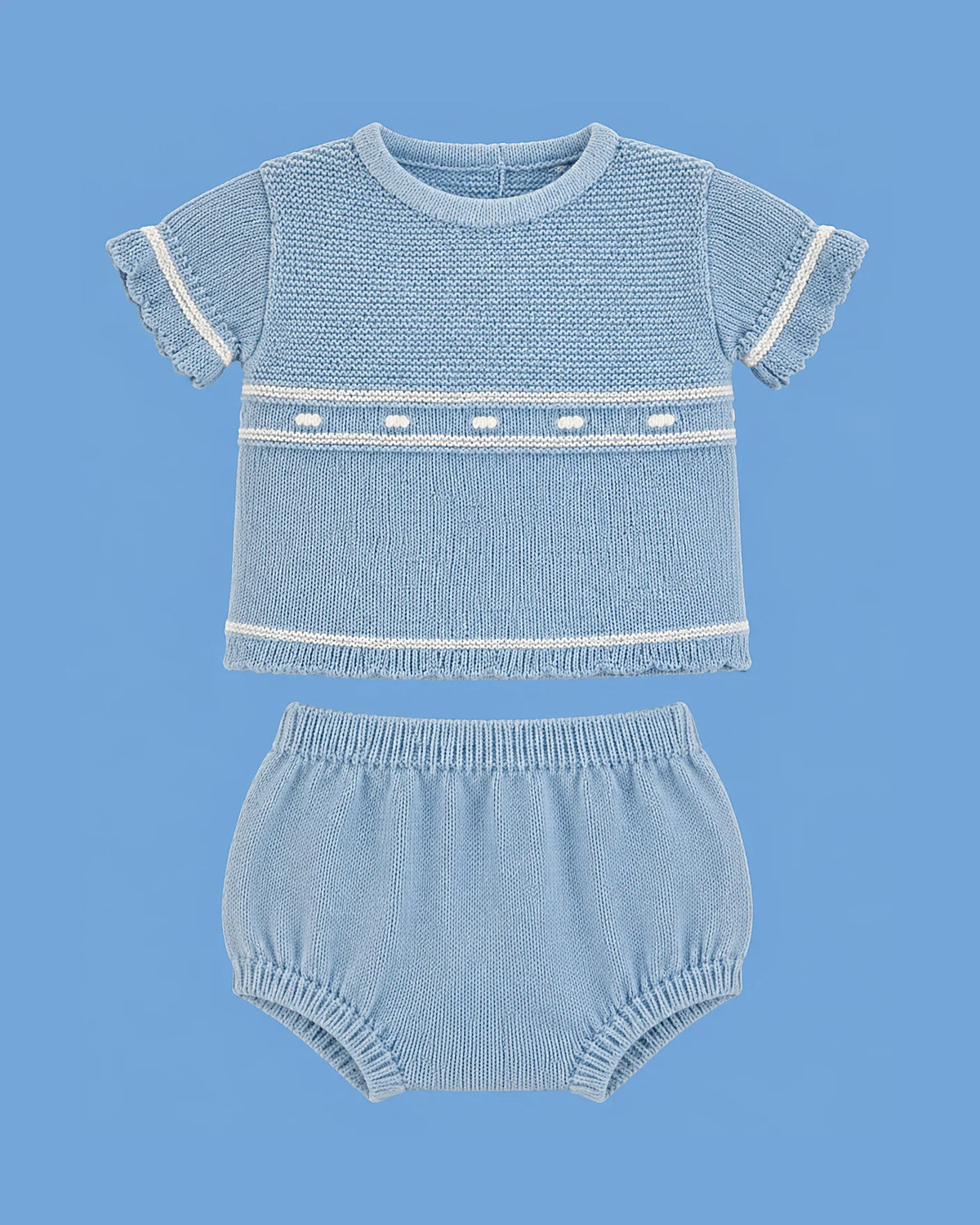 Conjunto Sardon celeste de suéter para bebé niño | JR Baby Center