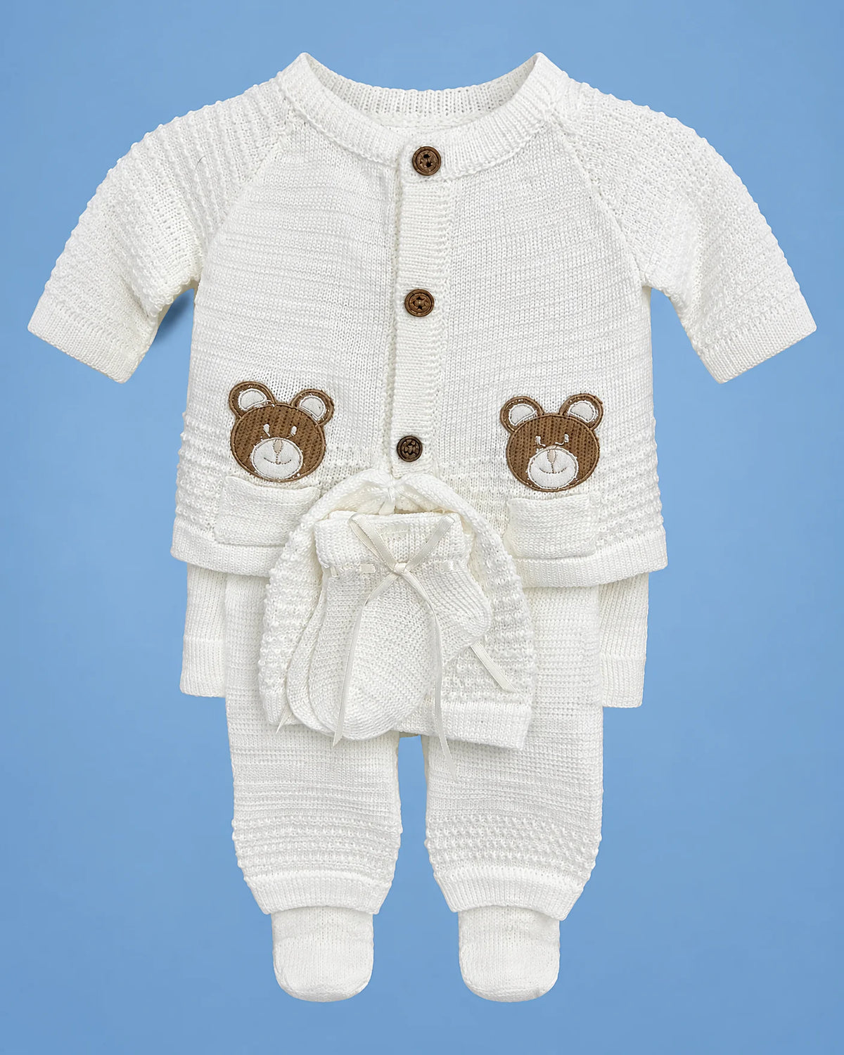 Conjunto tejido a mano y chaqueta para recién nacido, set completo | JR Baby Center