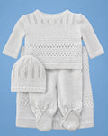 Conjunto tejido a mano con manta para recién nacido, set completo | JR Baby Center