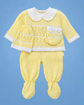 Conjunto tejido a mano y mitones para recién nacido, set completo | JR Baby Center