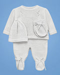 Conjunto tejido a mano blanco para recién nacido, set completo | JR Baby Center