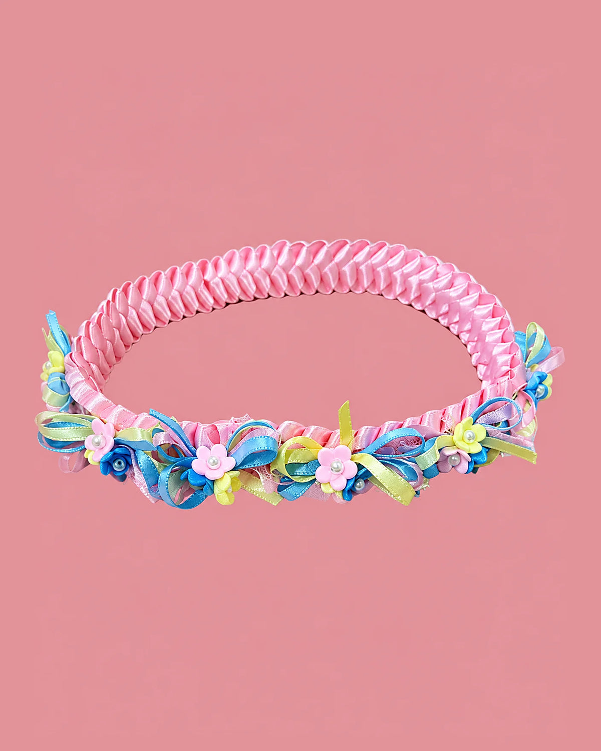 Diadema rosada de lazos de colores | JR Baby Center