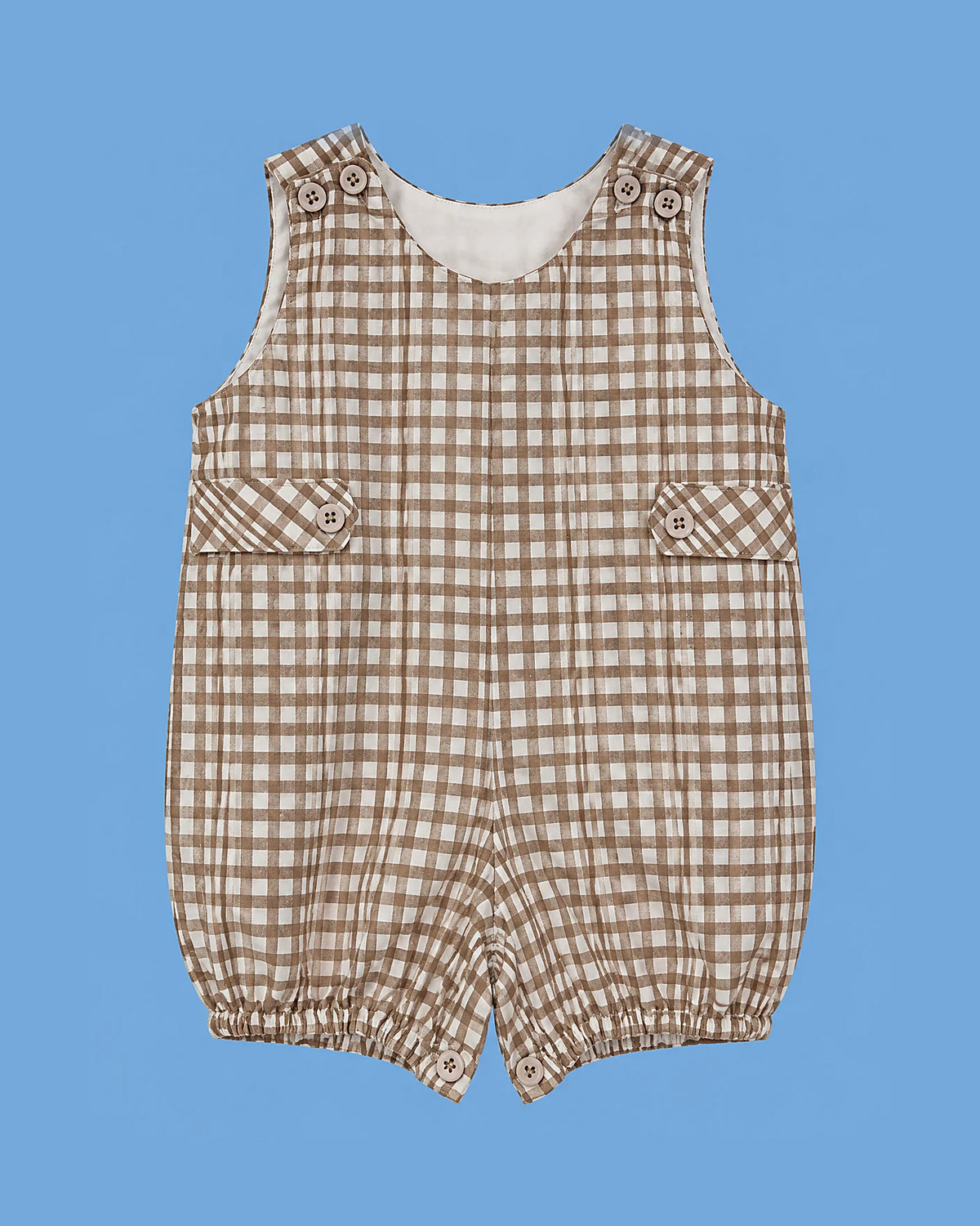 Jardinero Karela Kids de cuadros marrón para bebé niño | JR Baby Center