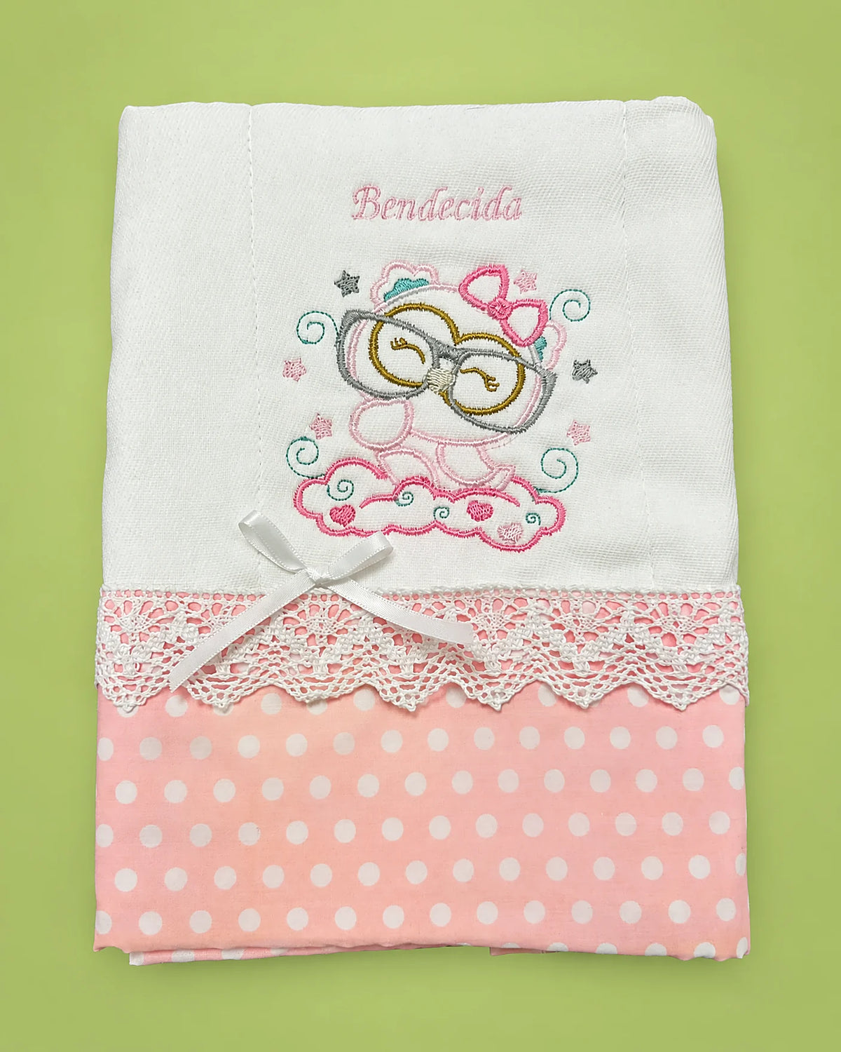 Paño bordado Bendecida para bebé | JR Baby Center