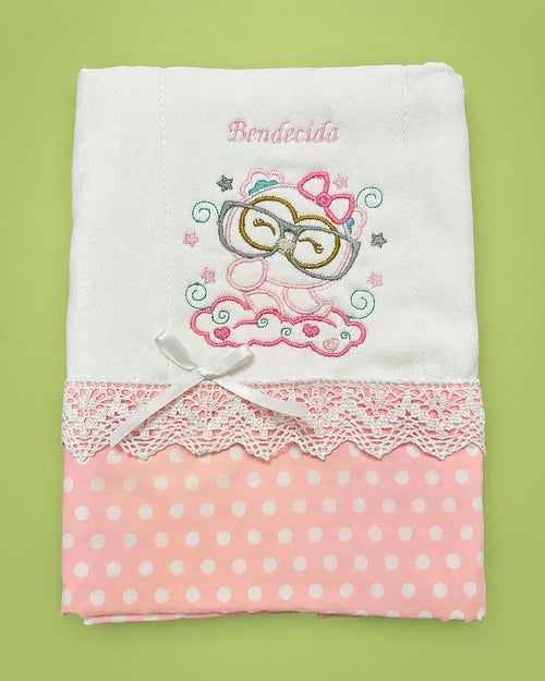 Paño bordado Bendecida para bebé | JR Baby Center