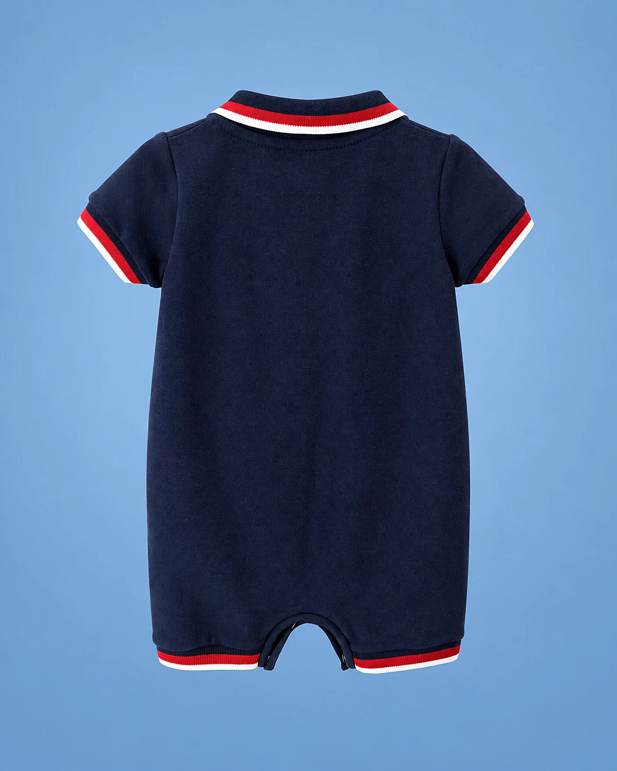 Milon azul marino con pececito para bebé niño, vista de espalda | JR Baby Center