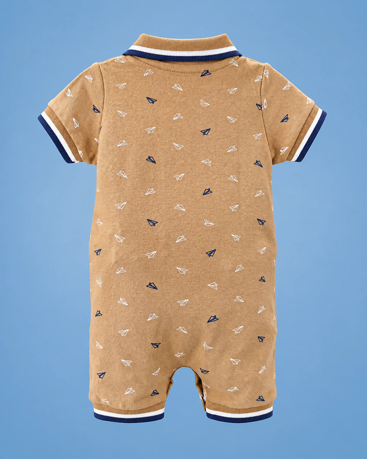 Milon mostaza con avioncitos para bebé niño, vista de espalda | JR Baby Center