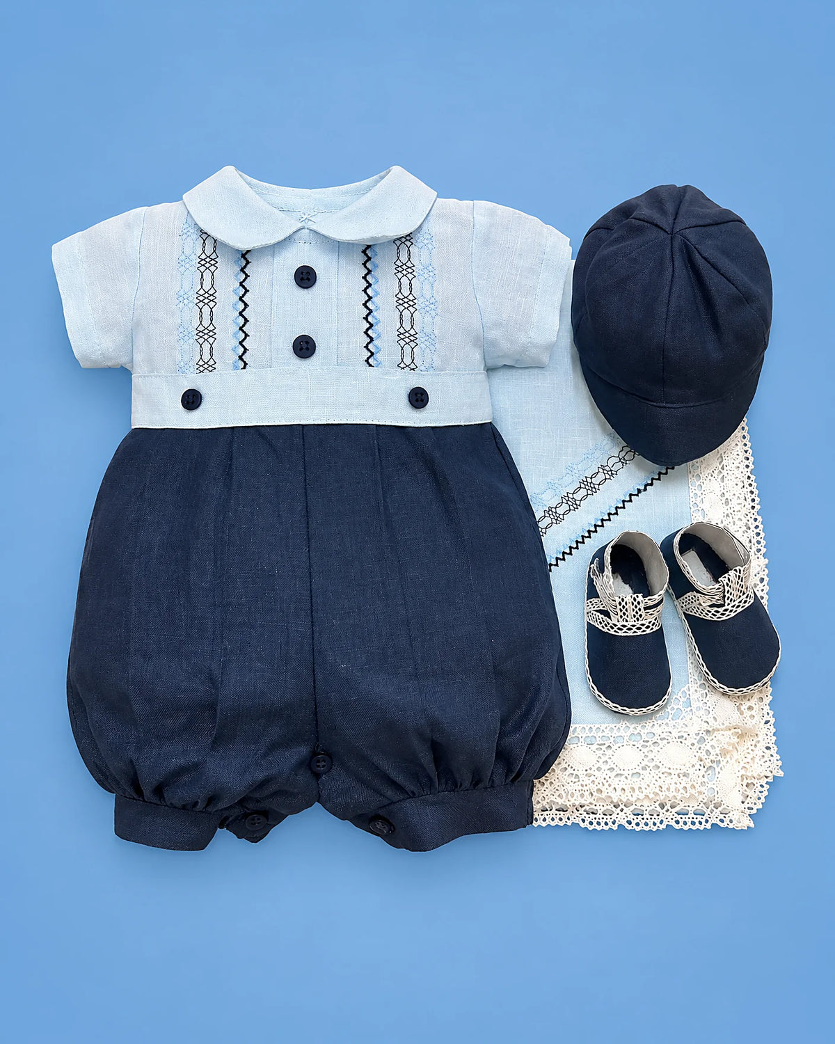 Set de estopilla de zigzag para bebé niño, set completo | JR Baby Center