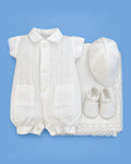 Set de estopilla guayabera blanca para bebé niño prematuro | JR Baby Center