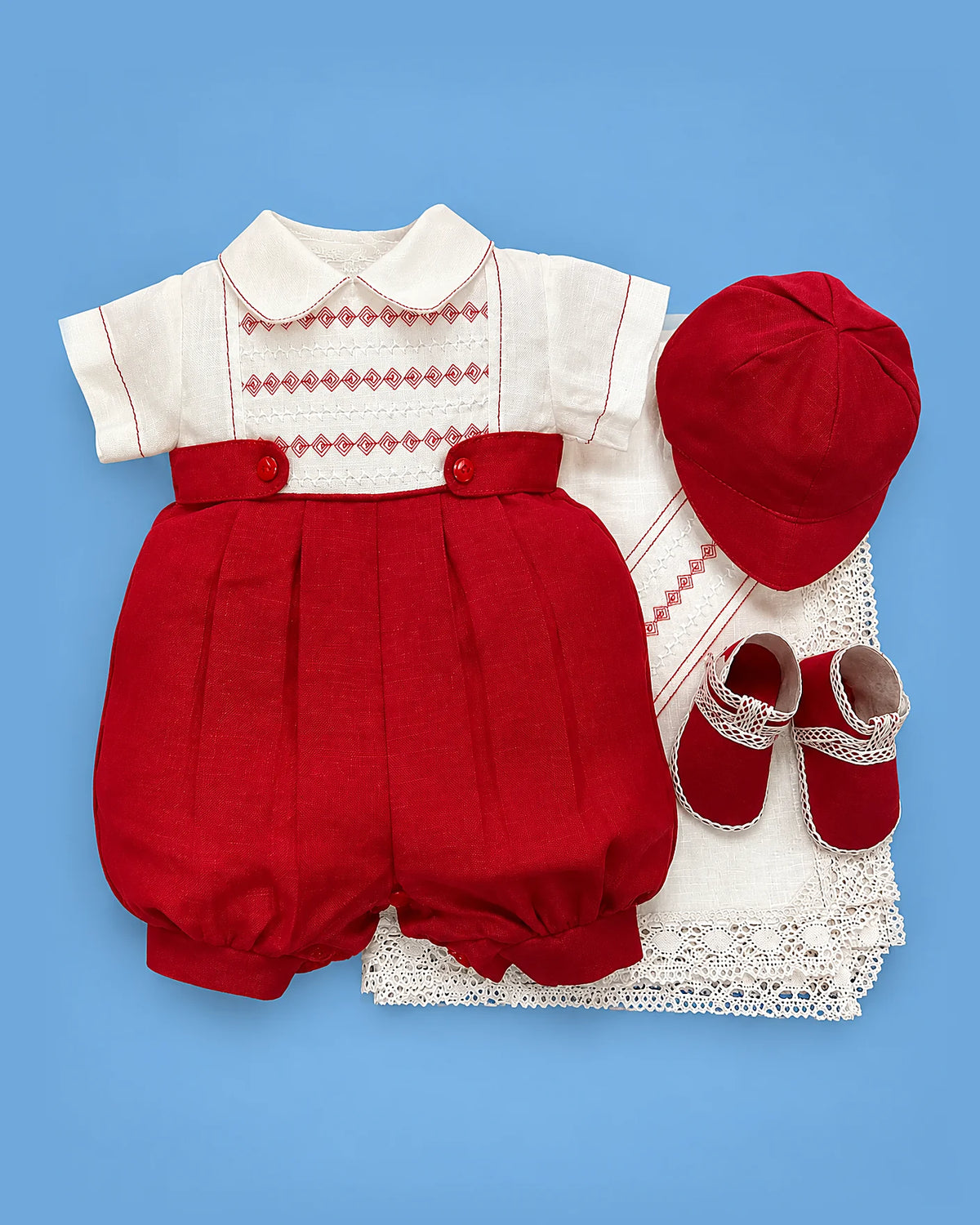 Set de estopilla de rombos para bebé niño, set completo | JR Baby Center