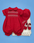 Set de estopilla rojo bordado para bebé niño, set completo | JR Baby Center