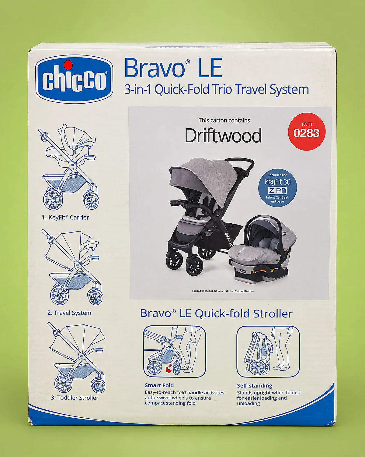Sistema de viaje Chicco Bravo LE Trio Driftwood, sistema de viaje para bebé | JR Baby Center
