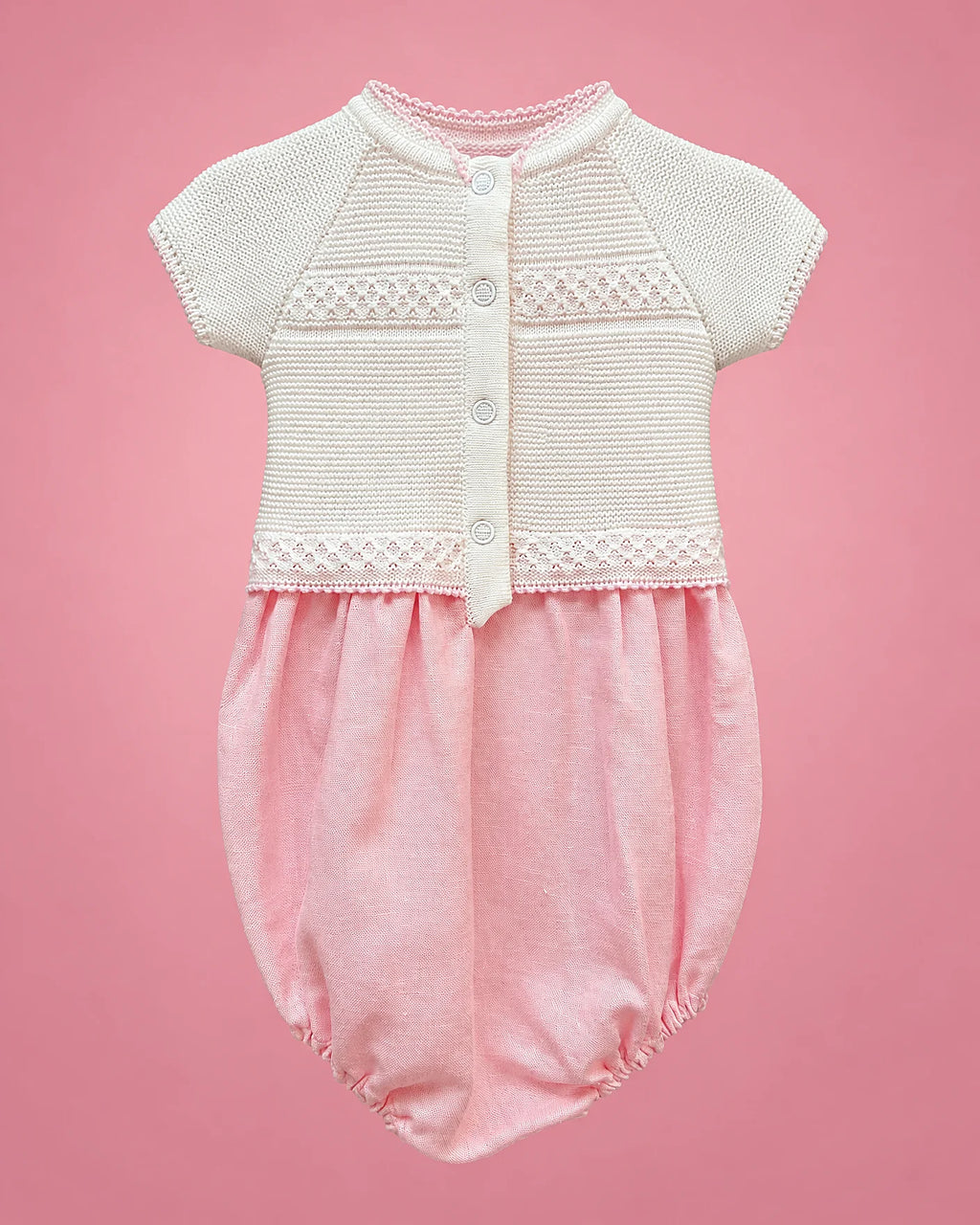 Karela Kids crema y rosado para bebé niña, vista de frente | JR Baby Center