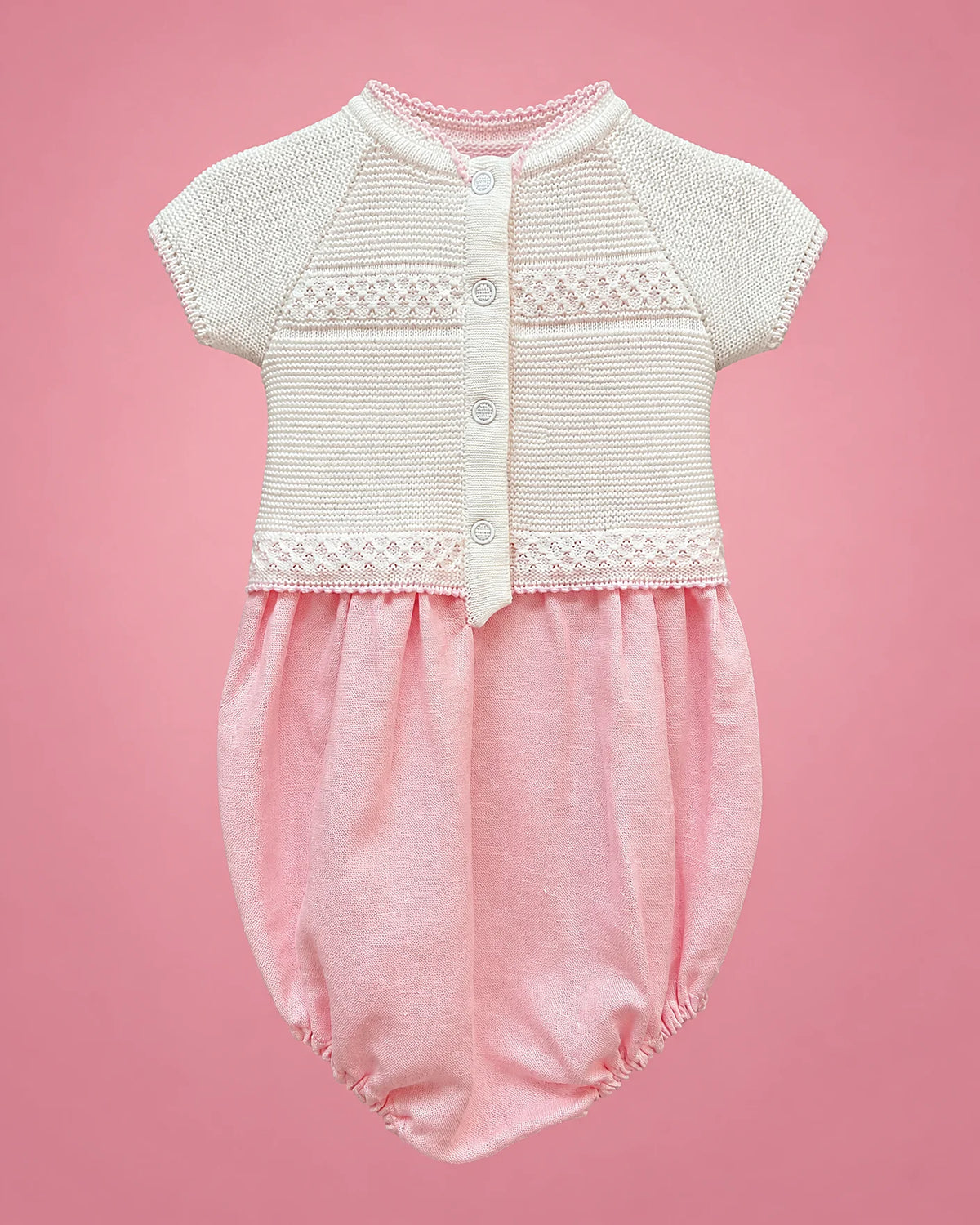 Karela Kids crema y rosado para bebé niña, vista de frente | JR Baby Center
