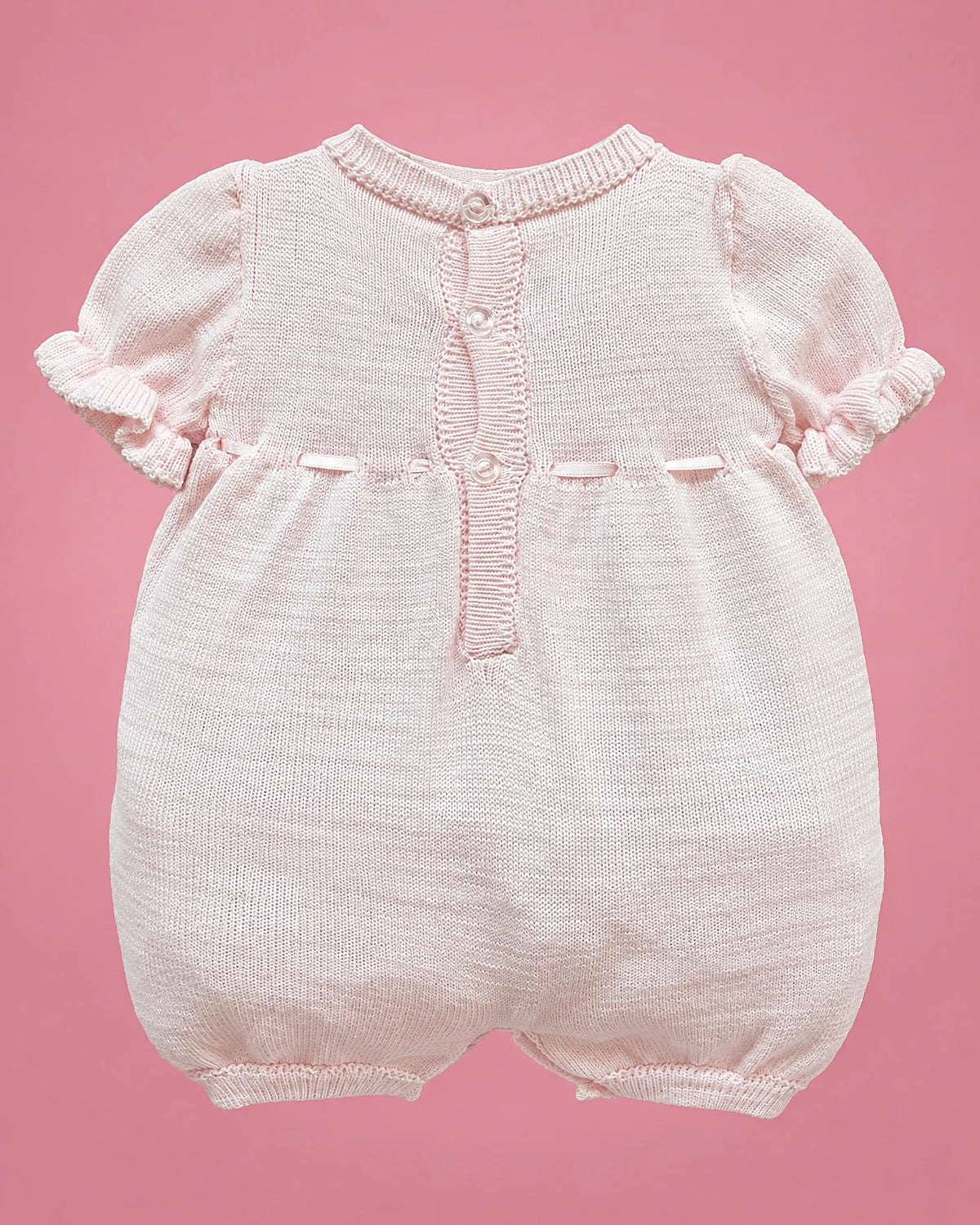 Karela Kids rosado de cuadritos con flores para bebé niña, vista de espalda | JR Baby Center