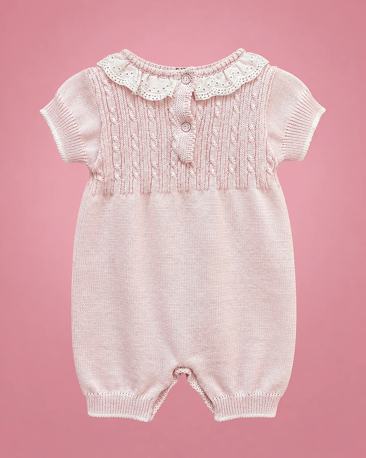 Rosado con trenzas para bebé niña, vista de espalda | JR Baby Center