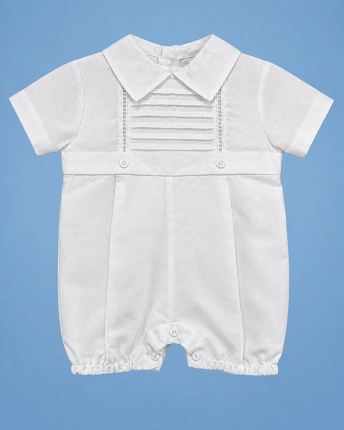 Karela Kids de bautizo corto para bebé niño, vista de frente | JR Baby Center