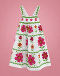 Vestido jardinero de flores para niña, vista de frente | JR Baby Center