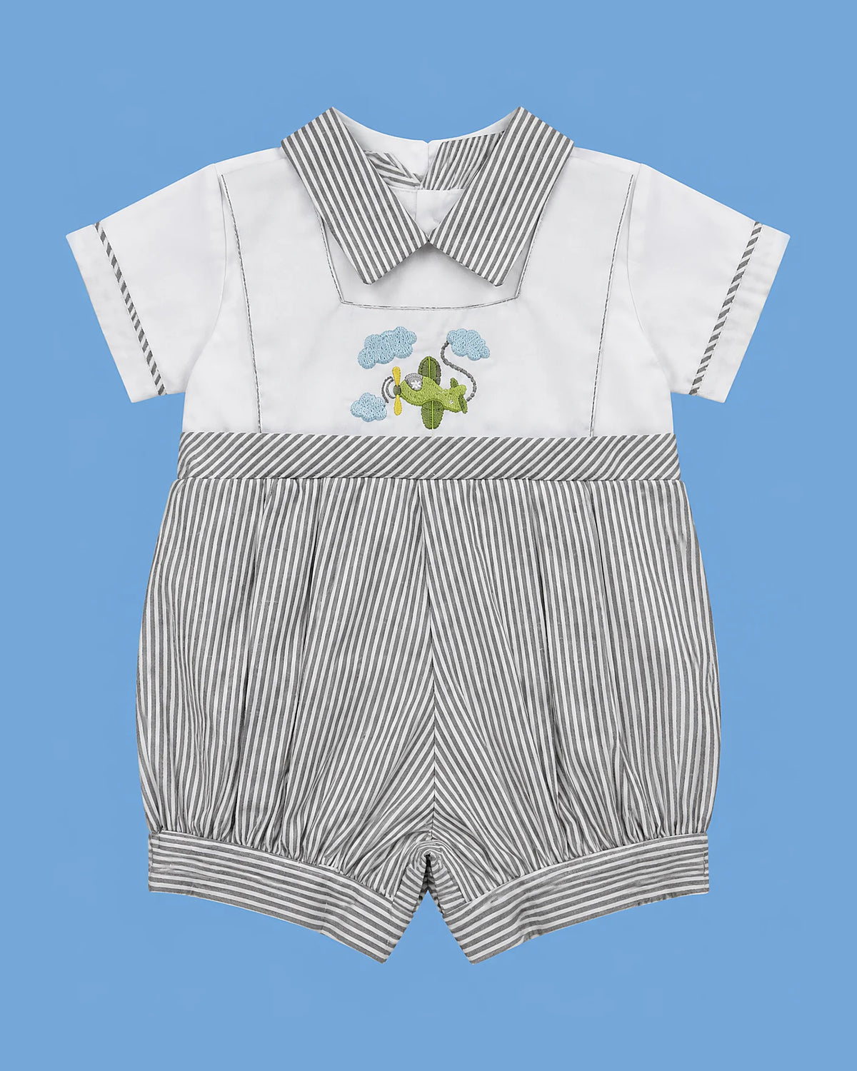 Will'beth blanco y gris con avioncito para bebé niño | JR Baby Center
